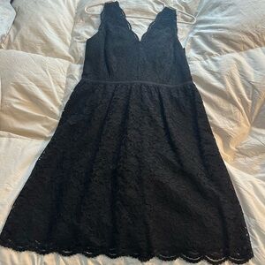 LOFT black lace dress size 4 petite worn once, in excellent condition.